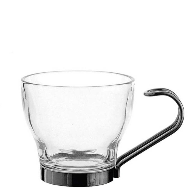 Supreme Set de 3 Tazas Vidrio 11 cl con Asa Inox