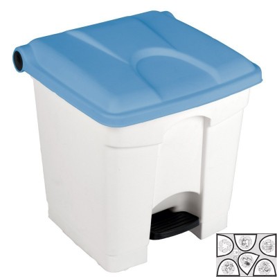 Cubo De Basura 30L Tapa Azul