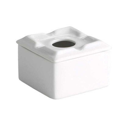 Cenicero Agua Cuad Porce 9x9 cm Blanco Caja con 6 Unidades