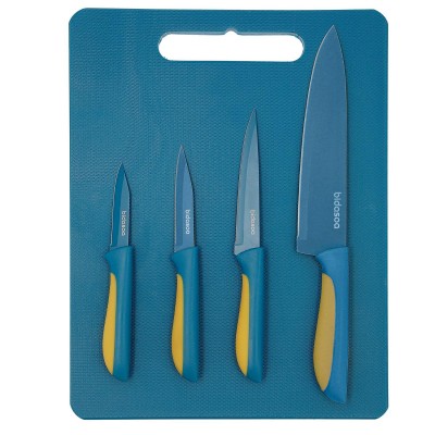 Set 4 cuchillos Amalfi  C/ tabla 37 x 24 Bidasoa