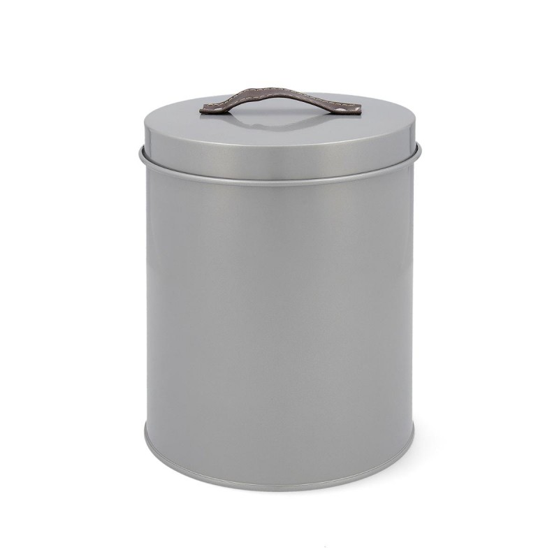 Bote de acero pintado gris de 17cm ebano Quid